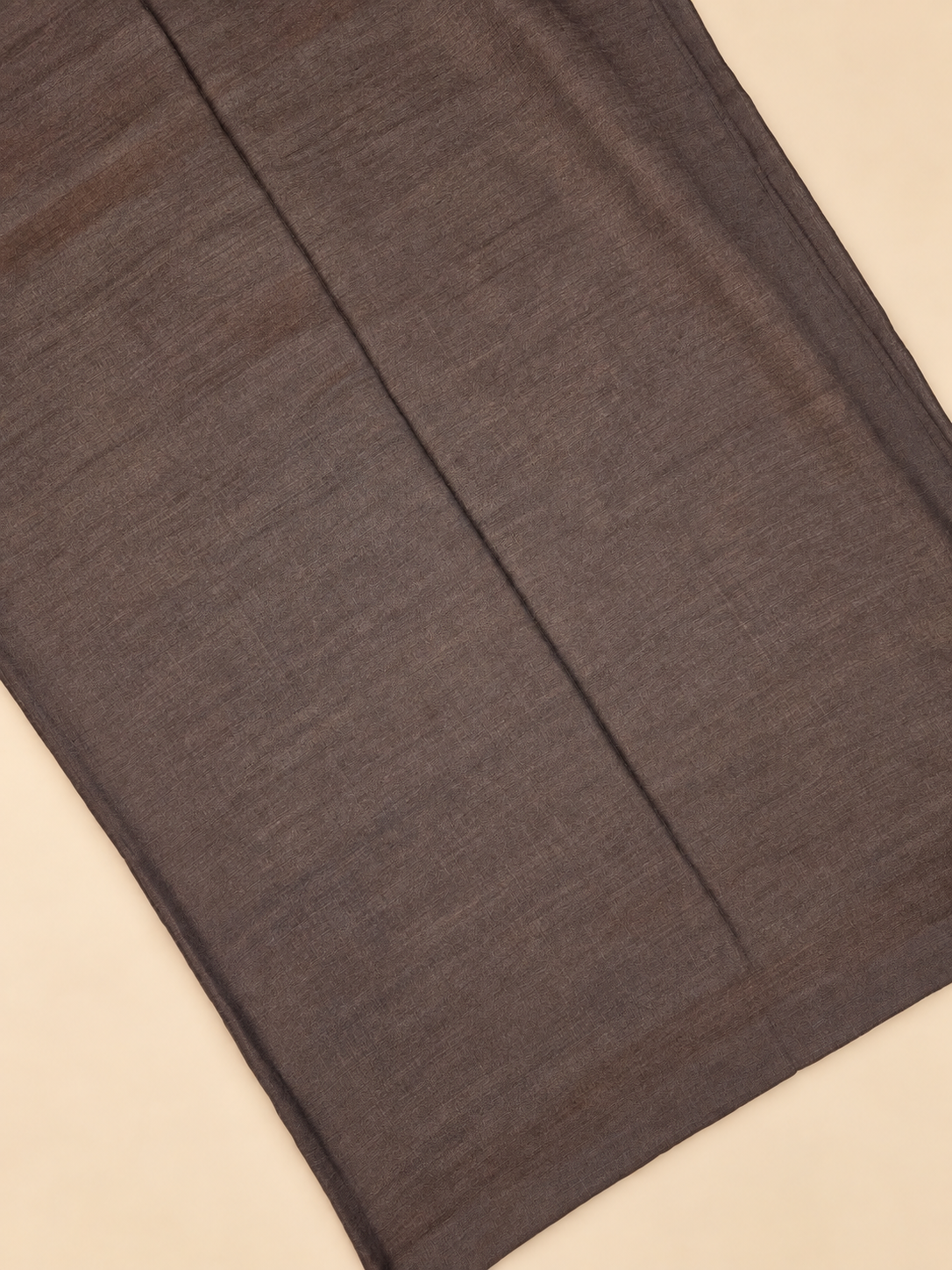 Chocolate Brown & Olive Green Khadi Cotton Saree