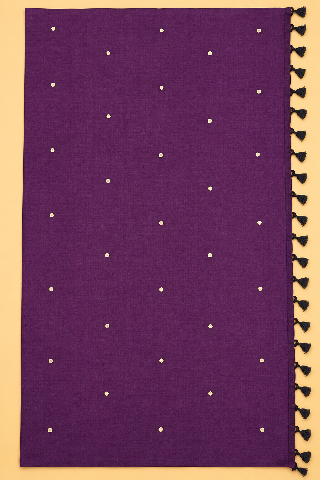 Purple South Cotton Saree with Gold Floral Butti & Printed Blouse